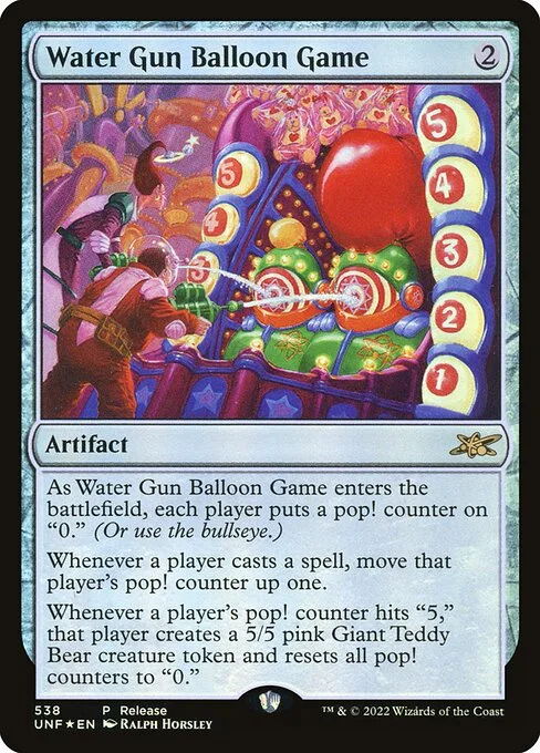 Water Gun Balloon Game, carta Magic di tipo Artifact illustrata da Ralph Horsley