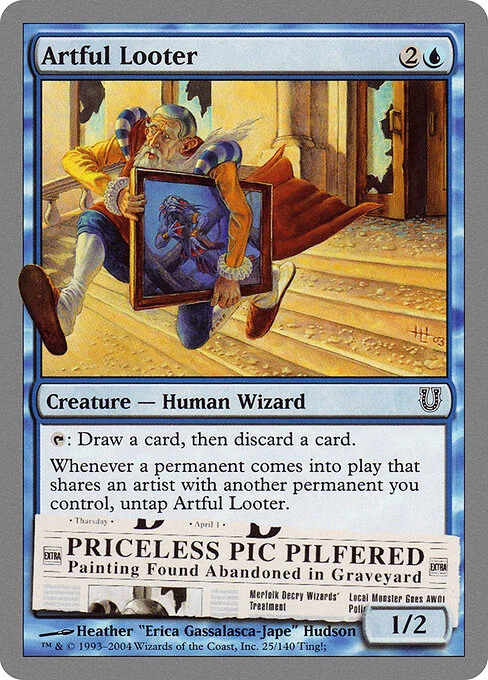 Artful Looter, carta Magic di tipo Creature — Human Wizard illustrata da Heather “Erica Gassalasca-Jape” Hudson