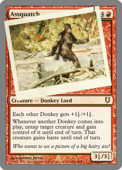 Assquatch, carta Magic di tipo Creature — Donkey illustrata da Jeremy Jarvis