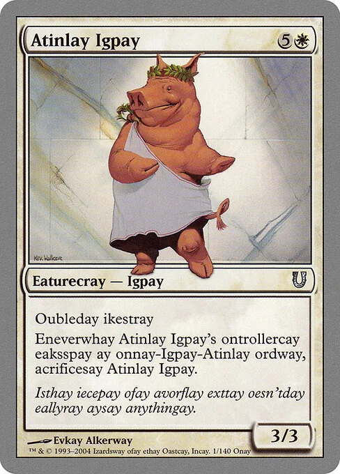 Atinlay Igpay, carta Magic di tipo Eaturecray — Igpay illustrata da Evkay Alkerway