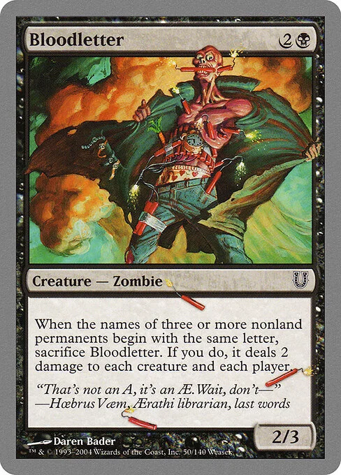 Bloodletter, carta Magic di tipo Creature — Zombie illustrata da Daren Bader