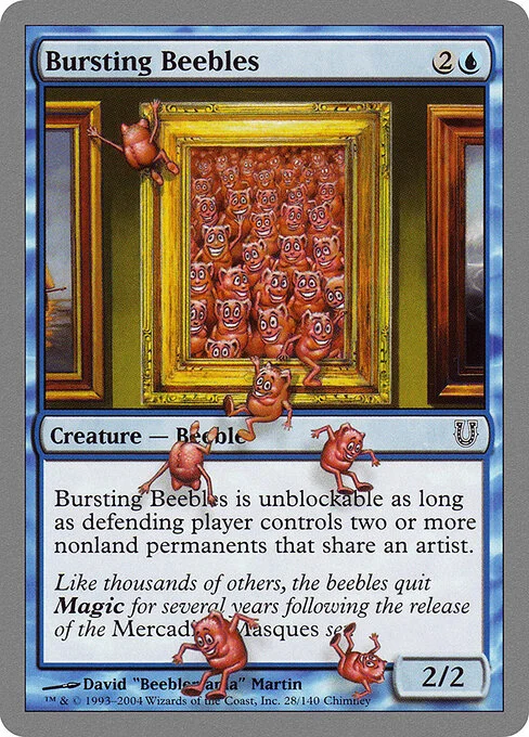 Bursting Beebles, carta Magic di tipo Creature — Beeble illustrata da David “Beeblemania” Martin