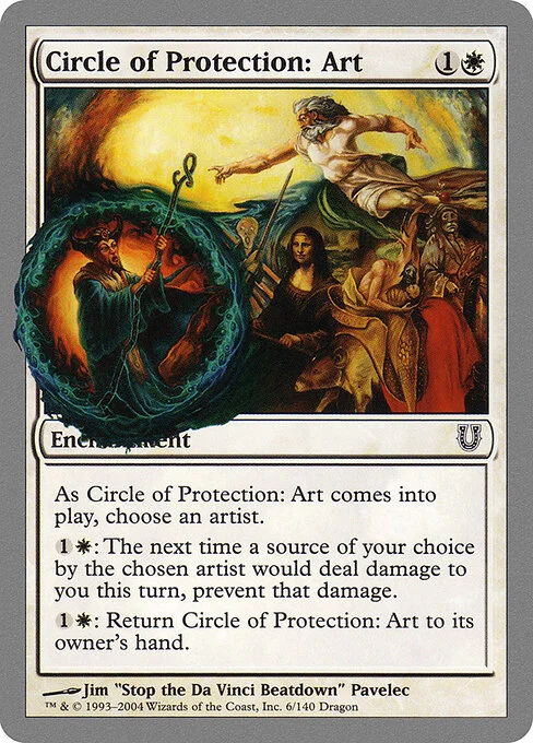 Circle of Protection: Art, carta Magic di tipo Enchantment illustrata da Jim “Stop the Da Vinci Beatdown” Pavelec