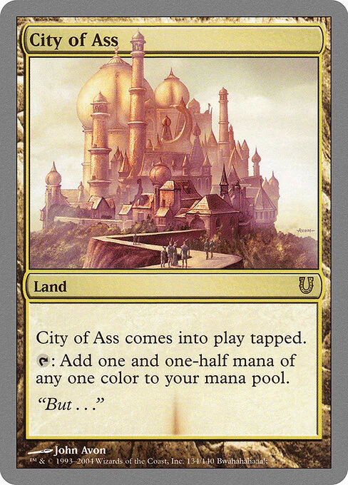 City of Ass, carta Magic di tipo Land illustrata da John Avon