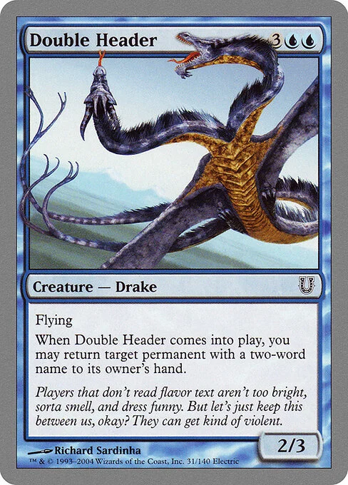 Double Header, carta Magic di tipo Creature — Drake illustrata da Richard Sardinha