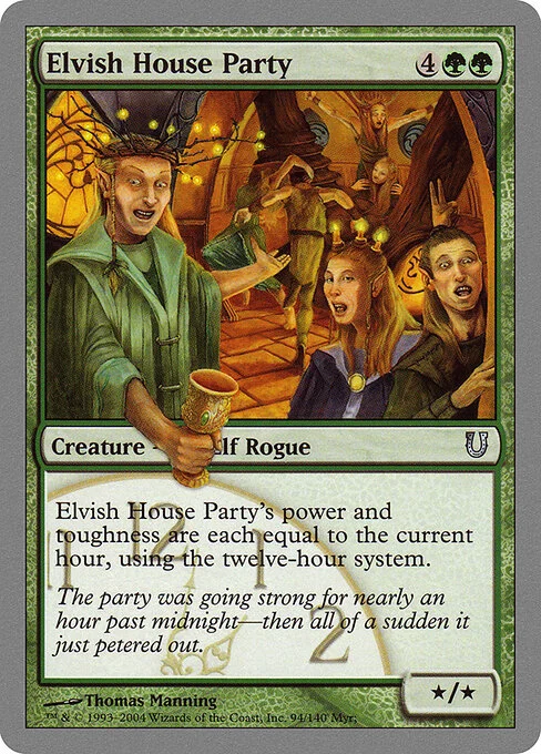 Elvish House Party, carta Magic di tipo Creature — Elf Rogue illustrata da Thomas Manning