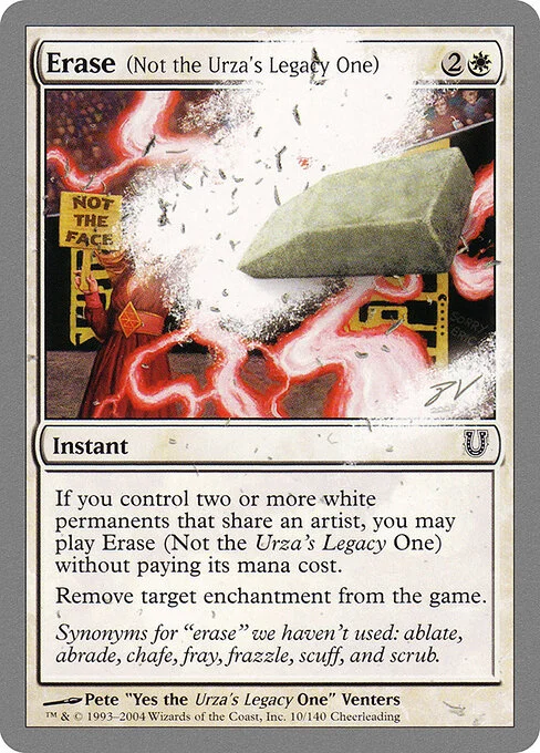 Erase (Not the Urza's Legacy One), carta Magic di tipo Instant illustrata da Pete “Yes the Urza's Legacy One” Venters