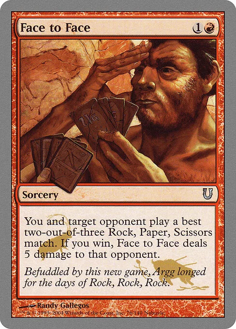 Face to Face, carta Magic di tipo Sorcery illustrata da Randy Gallegos