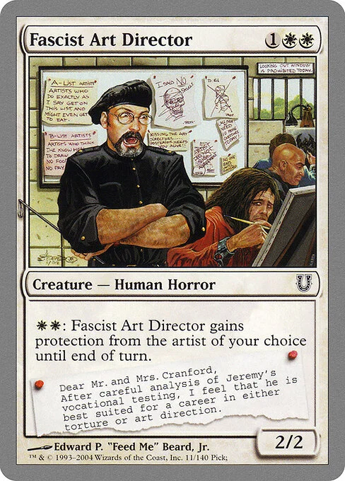 Fascist Art Director, carta Magic di tipo Creature — Human Horror illustrata da Edward P. “Feed Me” Beard, Jr.