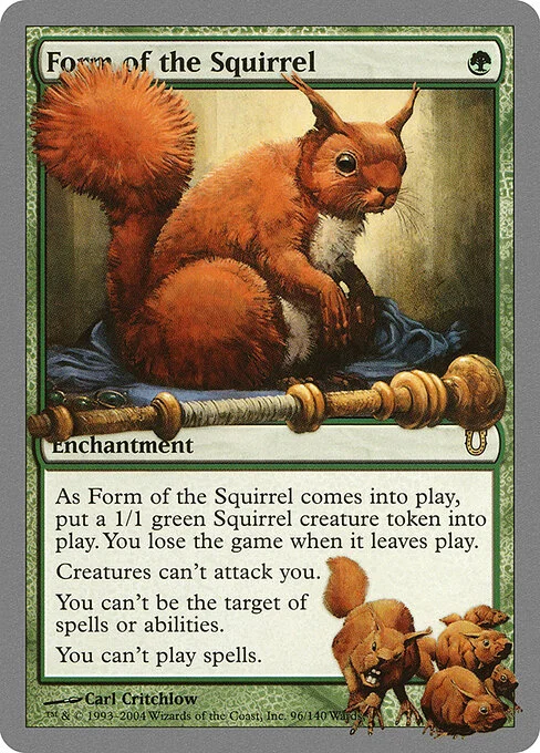 Form of the Squirrel, carta Magic di tipo Enchantment illustrata da Carl Critchlow