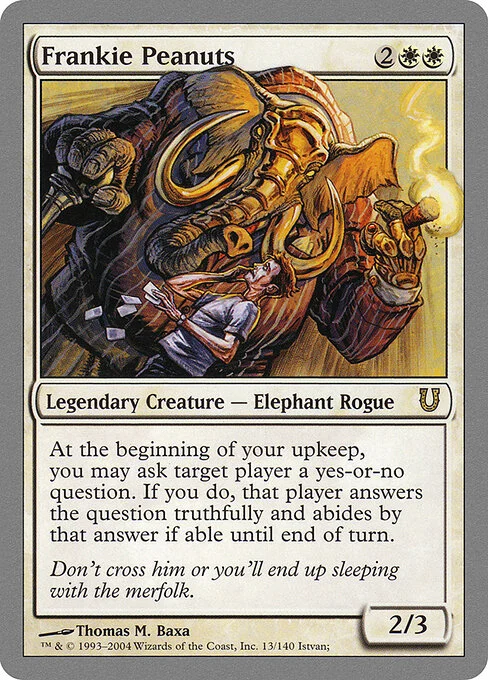 Frankie Peanuts, carta Magic di tipo Legendary Creature — Elephant Rogue illustrata da Thomas M. Baxa