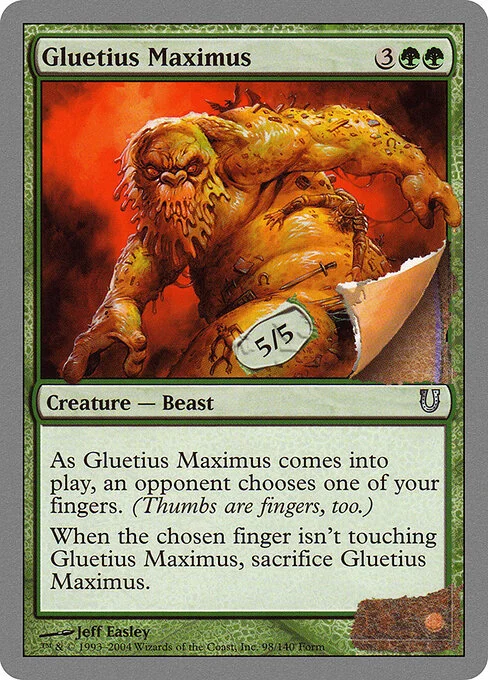 Gluetius Maximus, carta Magic di tipo Creature — Beast illustrata da Jeff Easley
