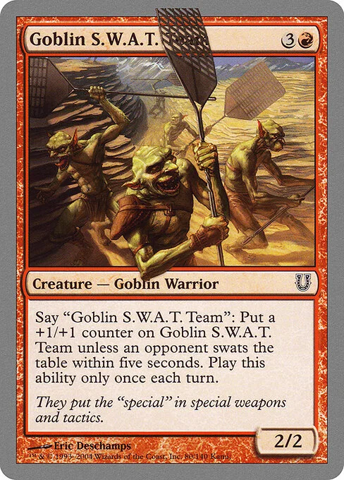 Goblin S.W.A.T. Team, carta Magic di tipo Creature — Goblin Warrior illustrata da Eric Deschamps