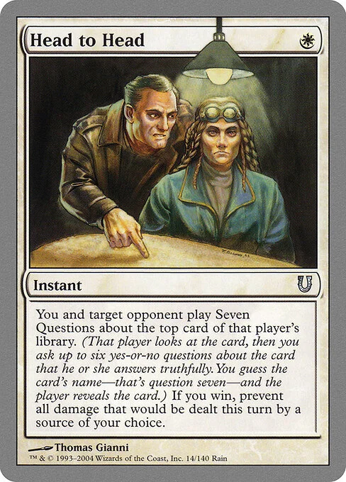 Head to Head, carta Magic di tipo Instant illustrata da Thomas Gianni