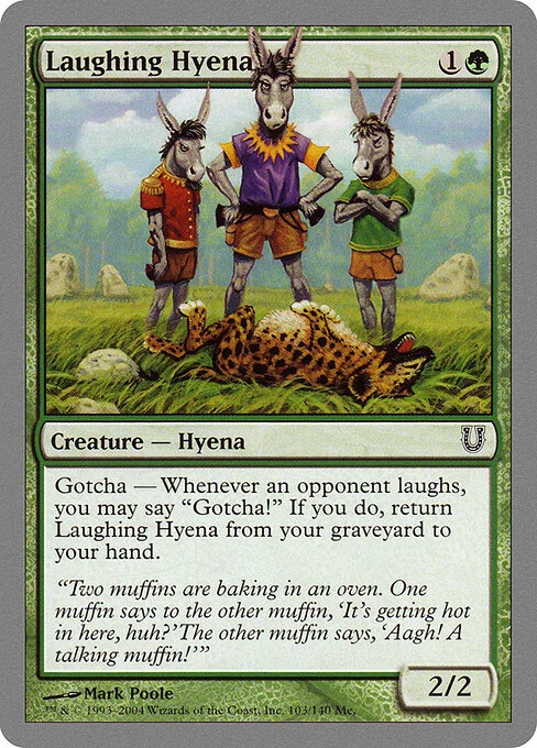 Laughing Hyena, carta Magic di tipo Creature — Hyena illustrata da Mark Poole