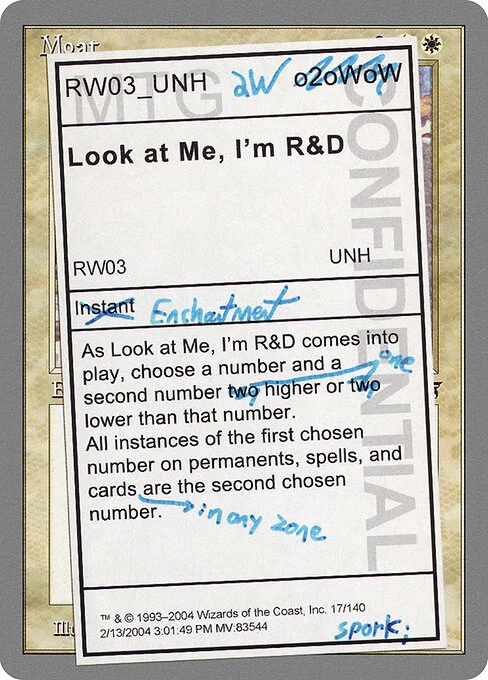 Look at Me, I'm R&D, carta Magic di tipo Enchantment
