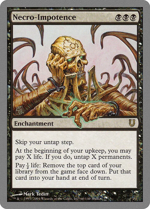 Necro-Impotence, carta Magic di tipo Enchantment illustrata da Mark Tedin