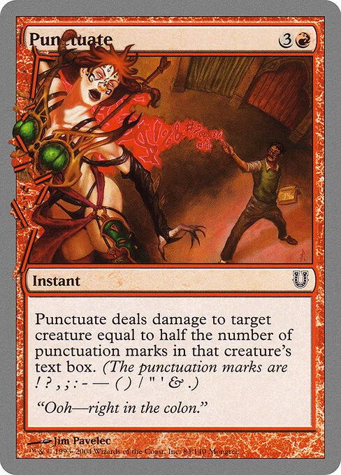 Punctuate, carta Magic di tipo Instant illustrata da Jim Pavelec