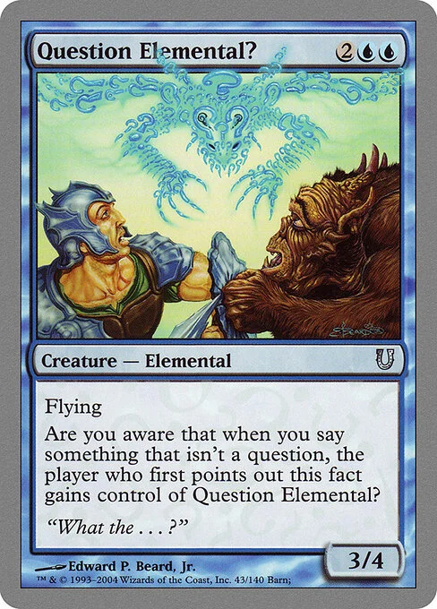 Question Elemental?, carta Magic di tipo Creature — Elemental? illustrata da Edward P. Beard, Jr.