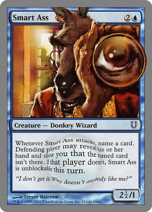Smart Ass, carta Magic di tipo Creature — Donkey Wizard illustrata da Trevor Hairsine