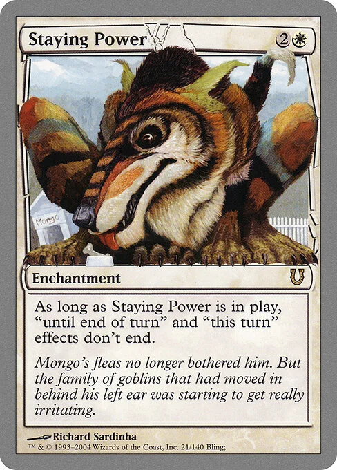 Staying Power, carta Magic di tipo Enchantment illustrata da Richard Sardinha