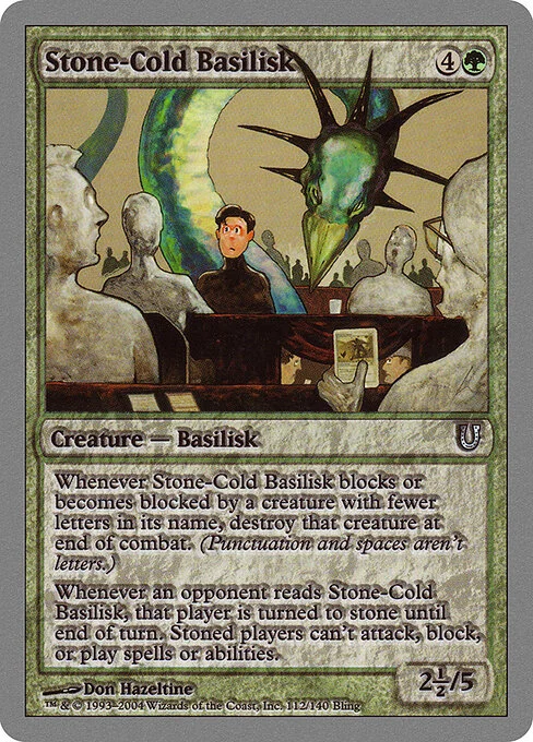 Stone-Cold Basilisk, carta Magic di tipo Creature — Basilisk illustrata da Don Hazeltine