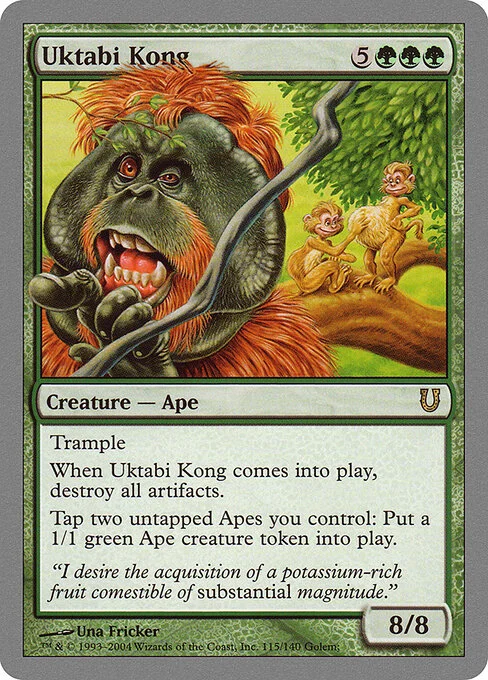 Uktabi Kong, carta Magic di tipo Creature — Ape illustrata da Una Fricker