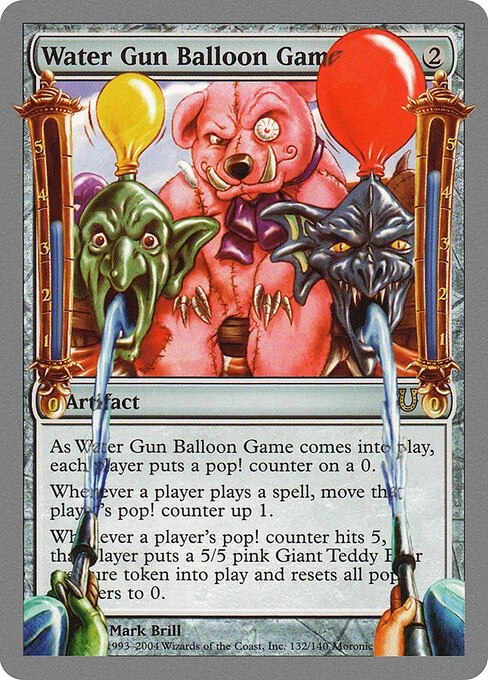 Water Gun Balloon Game, carta Magic di tipo Artifact illustrata da Mark Brill