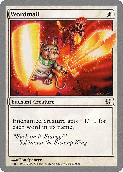 Wordmail, carta Magic di tipo Enchantment — Aura illustrata da Ron Spencer