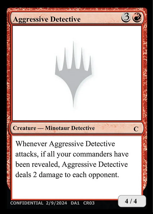 Aggressive Detective, carta Magic di tipo Creature — Minotaur Detective