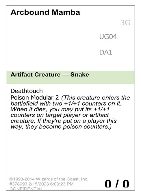 Arcbound Mamba, carta Magic di tipo Artifact Creature — Snake