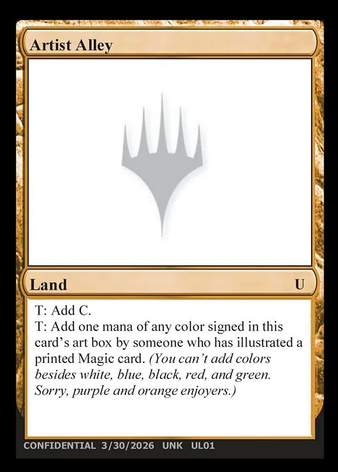 Artist Alley, carta Magic di tipo Land