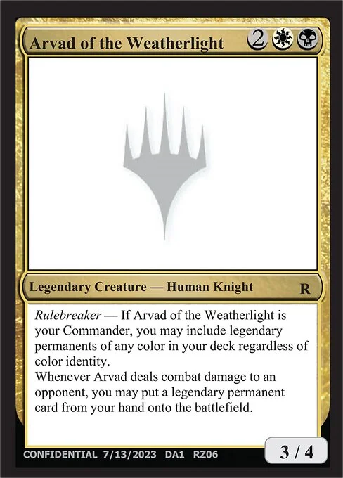 Arvad of the Weatherlight, carta Magic di tipo Legendary Creature — Human Knight