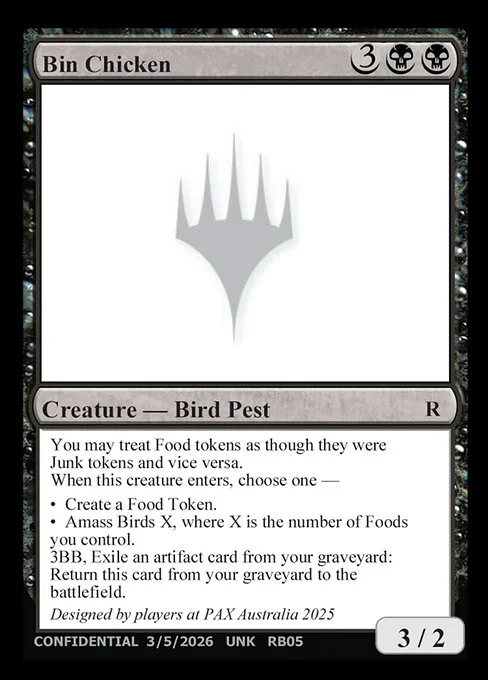 Bin Chicken, carta Magic di tipo Creature — Bird Pest