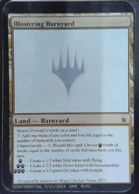 Blustering Barnyard, carta Magic di tipo Land — Barnyard