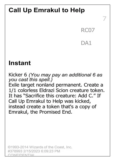 Call Up Emrakul to Help, carta Magic di tipo Instant