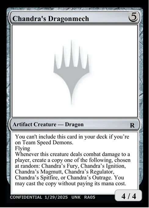 Chandra's Dragonmech, carta Magic di tipo Artifact Creature — Dragon