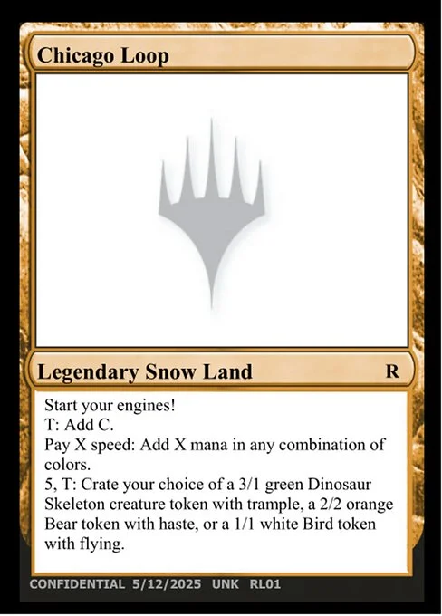 Chicago Loop, carta Magic di tipo Legendary Snow Land