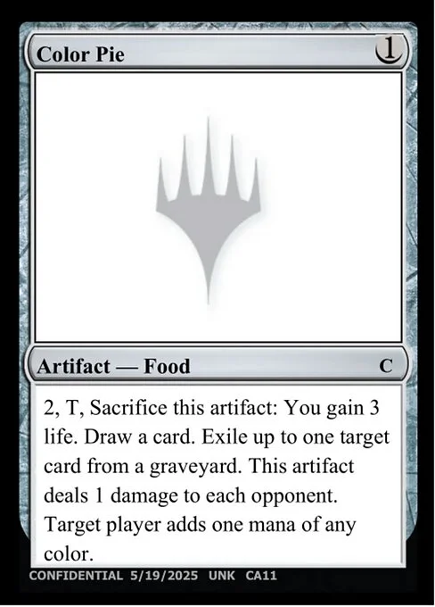 Color Pie, carta Magic di tipo Artifact — Food