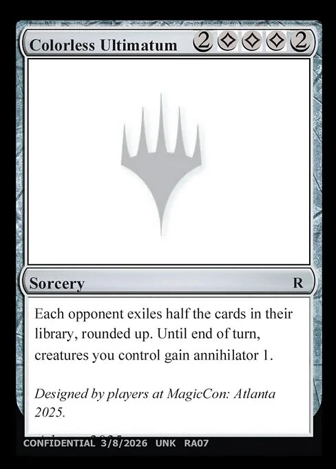Colorless Ultimatum, carta Magic di tipo Sorcery