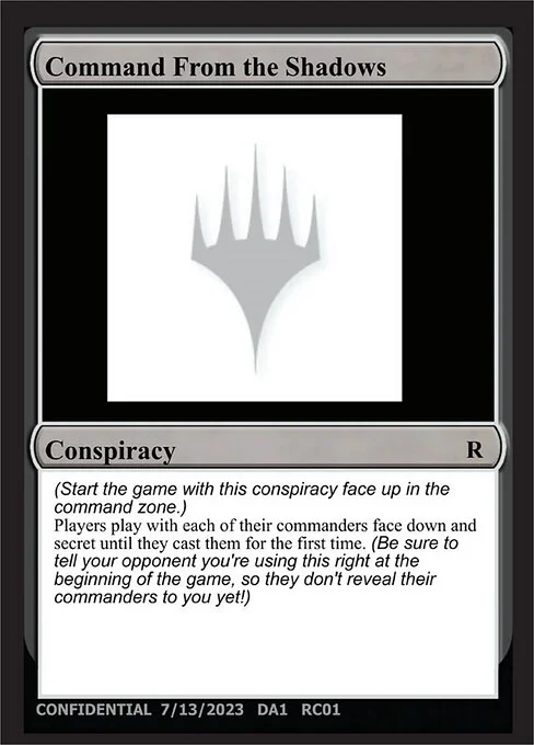Command From the Shadows, carta Magic di tipo Conspiracy