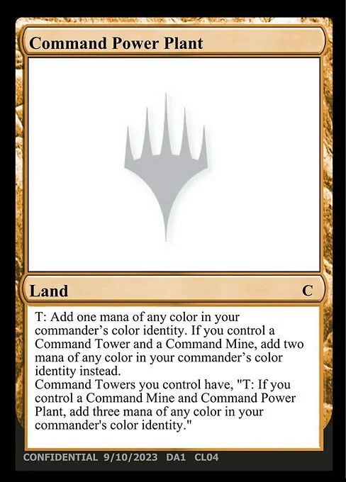 Command Power Plant, carta Magic di tipo Land