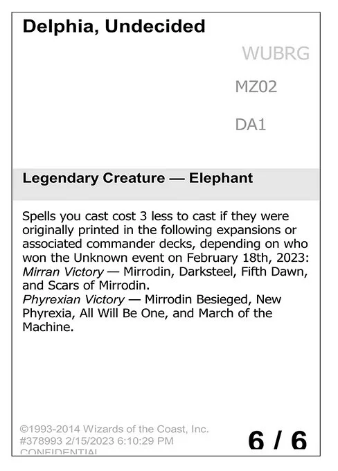 Delphia, Undecided, carta Magic di tipo Legendary Creature — Elephant