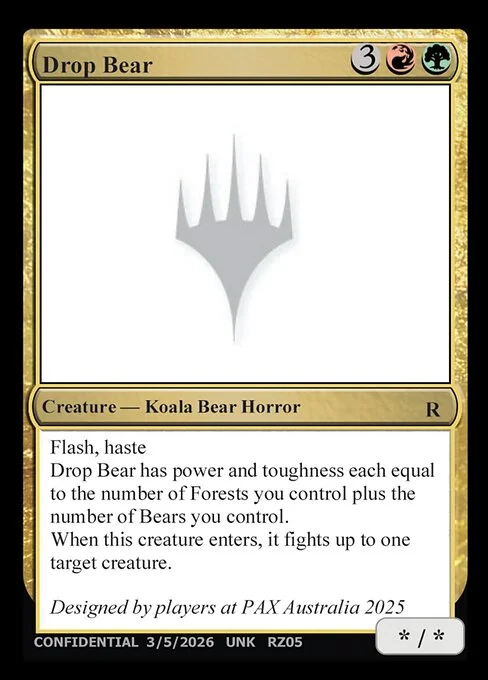 Drop Bear, carta Magic di tipo Creature — Koala Bear Horror