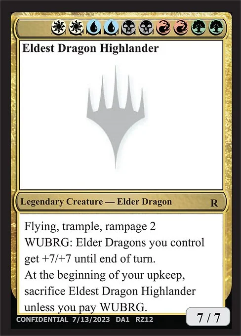 Eldest Dragon Highlander, carta Magic di tipo Legendary Creature — Elder Dragon