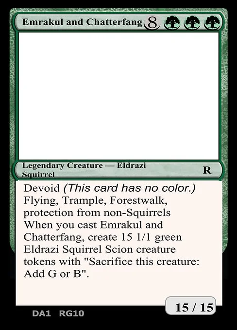 Emrakul and Chatterfang, carta Magic di tipo Legendary Creature — Eldrazi Squirrel