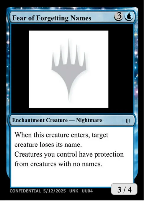 Fear of Forgetting Names, carta Magic di tipo Enchantment Creature — Nightmare