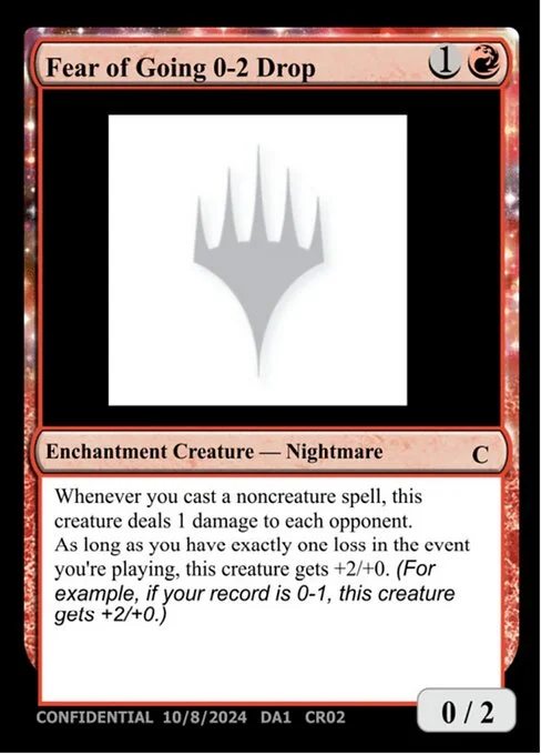 Fear of Going 0-2 Drop, carta Magic di tipo Enchantment Creature — Nightmare