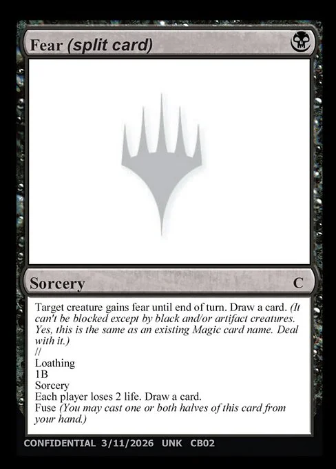 Fear (split card) // Loathing, carta Magic di tipo Sorcery // Sorcery
