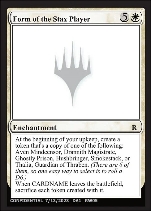 Form of the Stax Player, carta Magic di tipo Enchantment